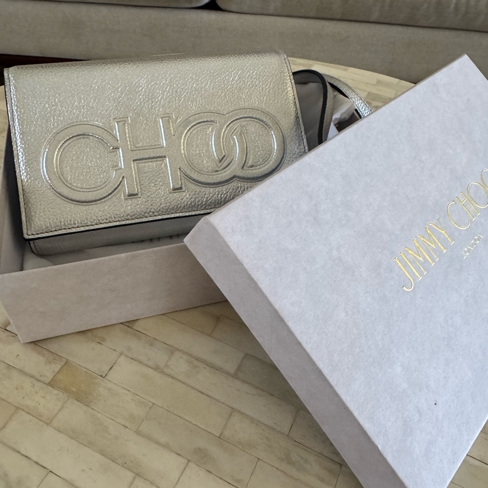 Jimmy Choo Metallic Silver Clutch